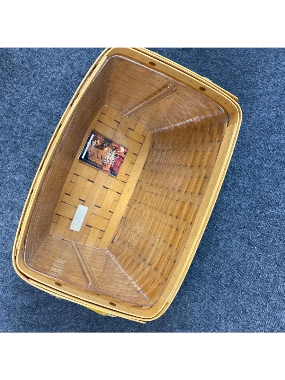Longaberger Basket Newspaper Magazine 1999 Protector Divider Leather Handles